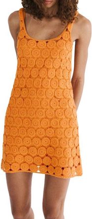 Mango Crochet Cotton Blend Minidress in Orange at Nordstrom, Size 8