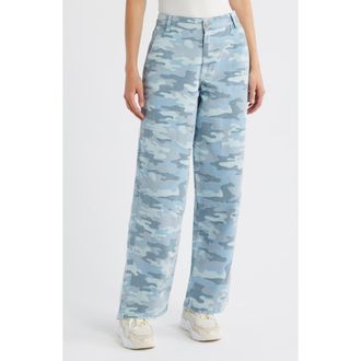 Damson Madder Drew Camo Print Mid Rise Relaxed Utility Jeans at Nordstrom Rack, Size 12 Us / 16 Uk