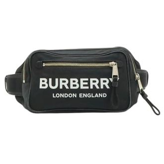 Burberry Pre-owned Belt Bags, male, Black, Size: ONE SIZE Pre-owned Nylon Leather Waist Bag