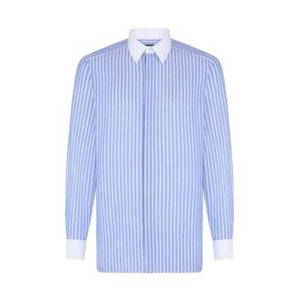 Tom Ford Wide Stripe Classic Fit Shirt - male - Tom Ford - Formal Shirts - Blue - XL - Shirts