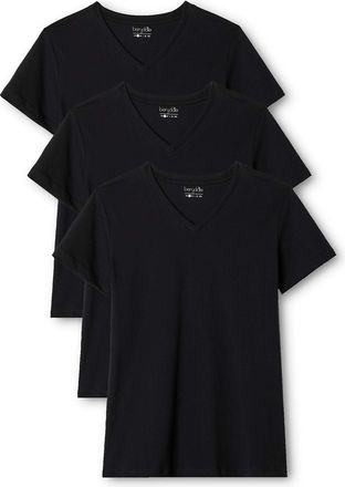 Berydale Berydale Multipack of 3: Womens T-Shirt with V-Neck in black, 2XL