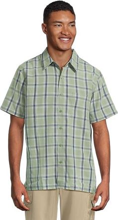 Marmot Eldridge Novelty Classic Short Sleeve Mens Clothing Agate Green Oliver Plaid : MD, Modal/Polyester