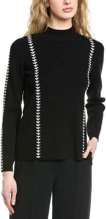 Elie Tahari Mock Neck Rib Sweater