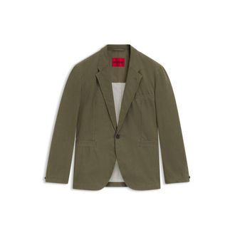 HUGO BOSS Modern-fit jacket in cotton-blend twill