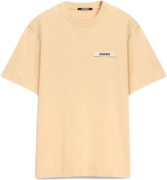 Jacquemus Gros Grain T-Shirt - Heren - T-shirts - Beige - 2XL - Katoen - Tops