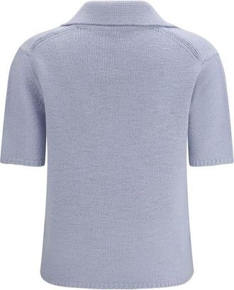 Gabriela Hearst Womens Blue Cashmere Polo Shirt
