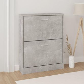 vidaXL Vidaxl - Mueble Zapatero Madera Contrachapada Gris Hormig&oacute;n 59x17x81 Cm