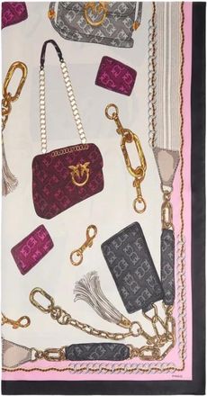 Pinko Scarves, female, Multicolor, Size: ONE SIZE Graphic-print Scarf