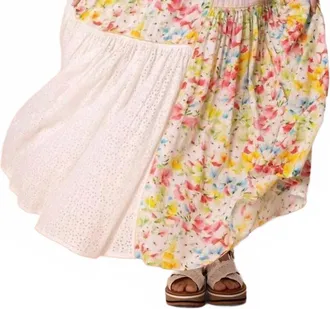 byTiMo Patchwork Maxi Skirt In Bright Flowers