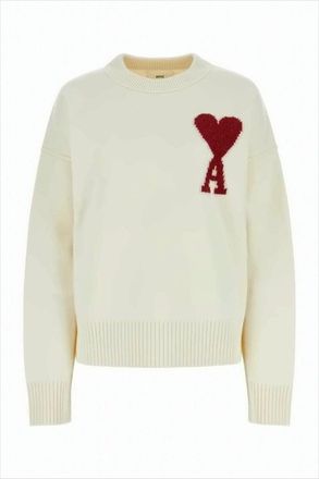Ami Relaxed-Fit Wool Sweater With Heart Motif
