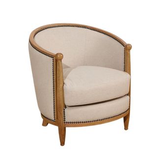 Robin des Bois Sill&oacute;n de roble macizo y lino premium cord&oacute;n