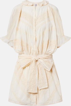 Juliet Dunn Embroidered cotton shirt dress