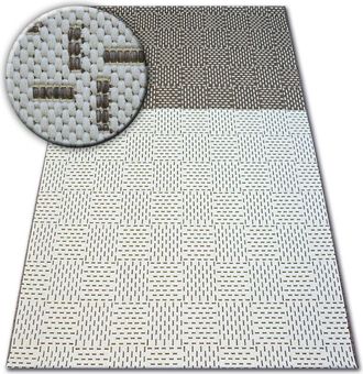 RugsX Rugsx - Carpet flat 48722/608 Two-colour - cream brown brown 200x290 cm