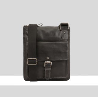 Paul Costelloe Mens Gabriel Leather Cross Body Bag - Black - One Size