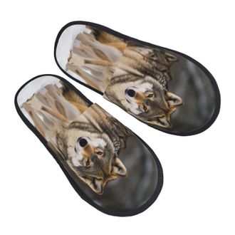 Generic House Slippers Pack Of Wolves Soft Slippers Lightweight House Shoes For Room Men Winter L