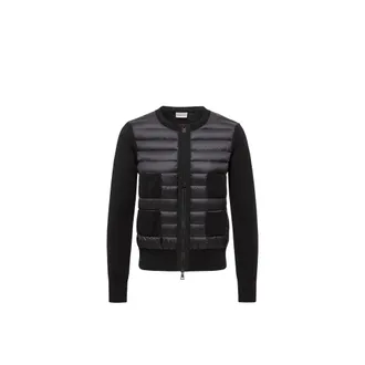 Moncler Moncler Padded Wool Zip-up Cardigan, Women, Black, Size: Xl