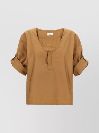 Saint Laurent regular-fit twill blouse