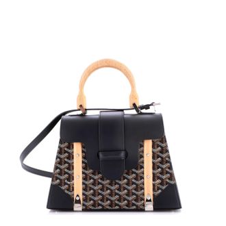 Goyard Saigon Top Handle Bag Coated Canvas with Leather PM