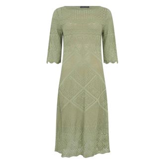 Alberta Ferretti Midi Dress with Wide Neckline - female - Alberta Ferretti - Midi Dresses - Green - S - Dresses