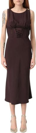 Elisabetta Franchi Midi Dresses, female, Brown, Size: M Elegant Midi Dress