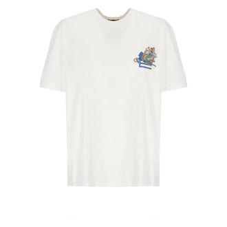 Etro Etro, T-Shirts, female, White, Size: M T-Shirt with Embroidered Logo