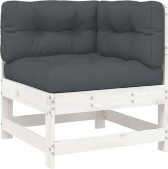 vidaXL Vidaxl - Sof&aacute; Esquinero Con Cojines Madera Maciza De Pino Blanco
