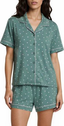 Flora Nikrooz Brenna Piped 3-Piece Pajamas in Mid Green at Nordstrom Rack, Size X-Large