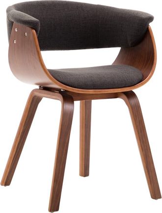 vidaXL Vidaxl - Silla De Comedor Madera Curvada Y Tela Gris