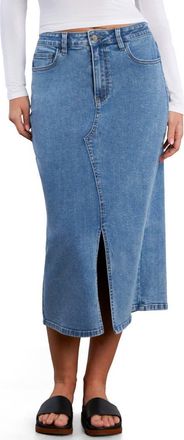 Wash Lab Denim Lucy Denim Midi Skirt in Denim Dream at Nordstrom, Size 27