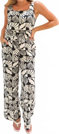 Gilli Cabana Casual Print Wide Leg Pants In Black/ White