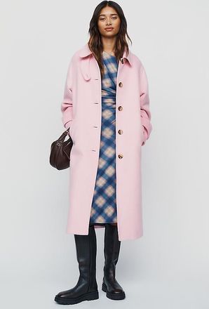 Maeve Wool Blend Balmacaan Coat Jacket