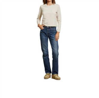 perfectwhitetee Long Sleeve Crew Neck Top In Sugar