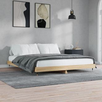 vidaXL Vidaxl - Estructura De Cama Sin Colch&oacute;n Madera Roble Sonoma 140x200 Cm