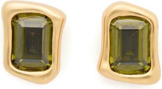 Kate Spade New York molten glass stud earrings in Green/Gold at Nordstrom