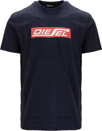 Diesel Camiseta de Cuello Redondo - Tops - Hombre - Azul - L