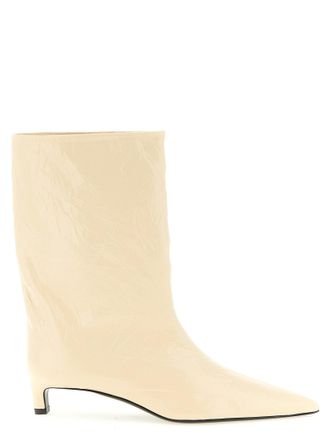 Jil Sander Stiefeletten aus Craquel&eacute;-Leder
