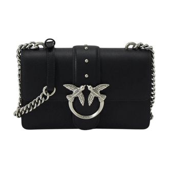 Pinko Love One Mini Crossbody Tas - Dames - Schoudertassen - Zwart - ONE Size - Leer - Tassen