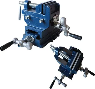 Trade Shop Trade Shop - Morsa A Croce Da 75mm 3 Doppie Ganasce Per Trapano A Colonna Da Banco Bancone