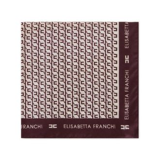 Elisabetta Franchi Accessoires, Dames, Veelkleurig, ONE Size, Zijden Twill Foulard Sjaal