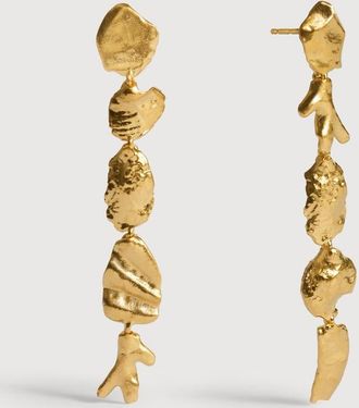 Monica Vinader Gold Fragments Asymmetric Drop Earrings