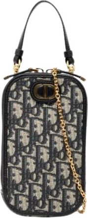 Dior Pre-owned Mini Bags, female, Blue, Size: ONE SIZE Pre-owned Canvas Phone Holder