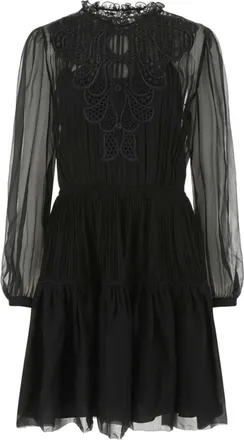Alberta Ferretti Black chiffon mini dress