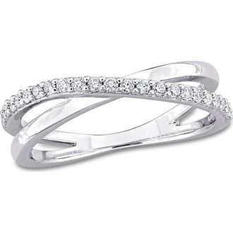Delmar Lab-Created Moissanite Crossover Ring in White at Nordstrom Rack, Size 8