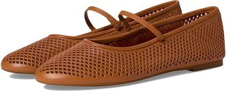 Lauren Ralph Lauren Jayna Perforated Leather Mary Jane Flats Womens Maryjane Shoes Classic Caramel : 8.5 B - Medium
