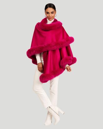 Gorski Cashmere Caplet with Fox Trim