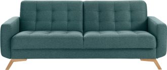 Exxpo Sofa Fashion 3-Sitzer »Fiord, aktuelles Design, tolle Detailverarbeitung im Sitz und Rücken« bequem, wahlweise Kippcouch mit Bettfunktion und Bettkasten, Holzfuss