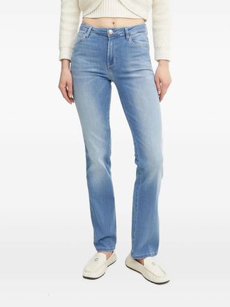 Guess Co triangle-logo straight-leg jeans - women - Cotton/Polyester/Lyocell/Elastane - 26/32 - Blue