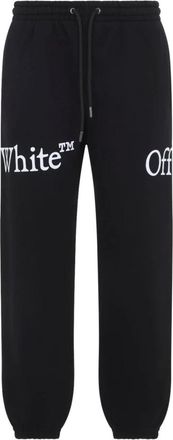 Off-white Bookish Scarf Cuffed Joggers - male - Off White - Sweatpants - Black - XL - Trousers