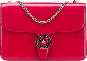 Gucci Pre-owned Shoulder Bags, female, Red, Size: ONE SIZE Pre-owned Vintage Leather Crossbody Bag