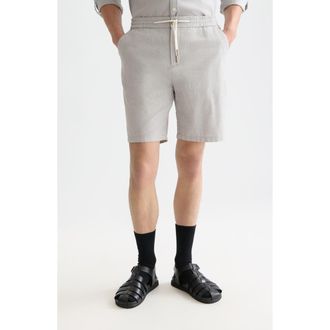 Scotch & Soda Cotton & Linen Chino Shorts in Grey at Nordstrom, Size 38